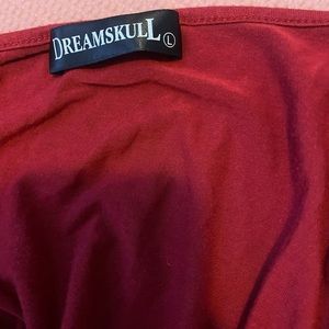 Red spaghetti strap romper